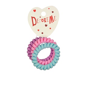 РЕЗИНКА ДЛЯ ВОЛОС СПИРАЛЬНАЯ В ТКАНЕВОЙ ОПЛЕТКЕ 3 ШТ МИКС 
Арт. 2-712/211