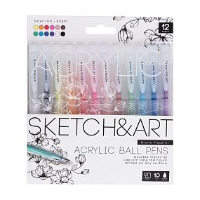 Набор BrunoVisconti®
из 12-ти акриловая ручек
"Sketch&Art"1 мм
Арт. 20-0499/04
