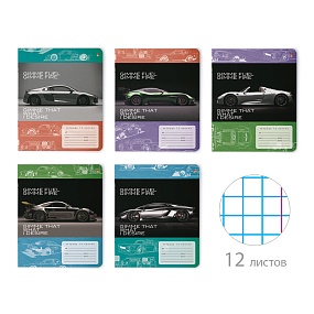 Тетрадь школьная 12 листов Альт®
А5 (165 х 203 мм)
"ФОРСАЖ" 12 л., клетка
Арт. 7-12-474/1
обложка в ассортименте