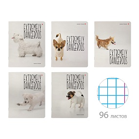 Тетрадь общая Альт®
А5 (165 х 203 мм)
"ОСОБО ОПАСНЫЕ СОБАЧКИ" 96 л., клетка
Арт. 7-96-1356
обложка в ассортименте