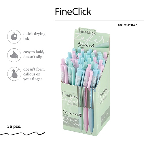 Ручка гелевая BrunoVisconti®
"FineClick" 
0.38 мм Zefir, черная
Арт. 20-0391/42: фото #6