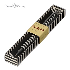 Ручка шариковая автоматическая BrunoVisconti®
0.7 мм,синяя, 
Felicita «ПОЛОСКИ»                                     
металлический корпус, в футляре
Арт. 20-0263/10                             