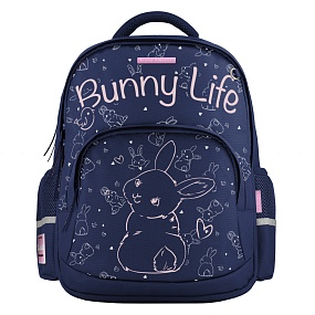 Рюкзак BrunoVisconti®
классический 
синий с эргономичной спинкой
«BUNNY LIFE»
Арт. 12-002-252/02
