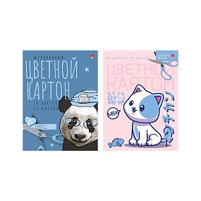 Набор цветного картона Альт® 
А5 (150x196 мм), 10 листов, 10 цветов 
KAWAII. EASY2 вида
Арт. 11-510-304