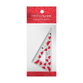 ТРЕУГОЛЬНИК ПЛАСТИКОВЫЙ "HappyGraphix. Fresh & fruity. Арбуз", 30 градусов
Арт. 45-0018/01