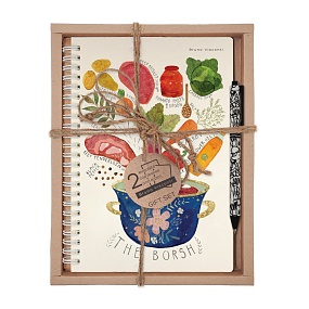 НАБОР ПОДАРОЧНЫЙ "БОРЩ AS THE BORSH"  (ТЕТРАДЬ BV НА ГРЕБНЕ В КЛЕТКУ И РУЧКА)
Арт. 7-60-201/06-3