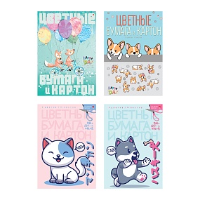 Набор цветной бумаги и картона Альт
А4 (200 х 290 мм), 16 листов, 8 цветов 
"МУЛЬТИКИ" 4 вида
Арт. 100397