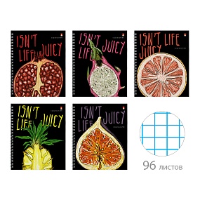 Тетрадь общая Альт®
А5 (168 х 200 мм)
"JUICY LIFE" 96 л., клетка
Арт. 7-96-1118
обложка в ассортименте