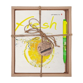 НАБОР ПОДАРОЧНЫЙ "ФРУКТЫ NEW. Лимон" (ДВЕ ТЕТРАДИ И РУЧКА)
Арт. 7-48-544-2/5