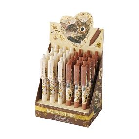 РУЧКА АВТОМАТИЧЕСКАЯ С ГРИПОМ "LOVE ME.КОТИКИ.СЧАСТЬЕ", ШАРИКОВАЯ, 0.5 ММ, СИНЯЯ 
Арт. 20-0466/02