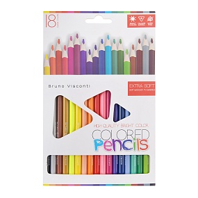 Карандаши цветные BrunoVisconti®
18  цветов, грифель 2,8 мм
Bright colors
Арт. 30-0148