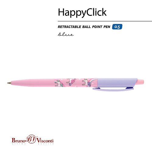 Ручкa BrunoVisconti
шариковая автоматическая, 0.5 мм, синяя
HappyClick «ЕДИНОРОГИ»
Арт. 20-0241/22: фото #6