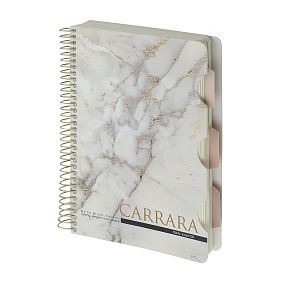 ЗАПИСНАЯ КНИЖКА "DAILY JOURNAL" A5, 200 Л. НА СПИРАЛИ, С РАЗДЕЛИТЕЛЯМИ "CARRARA"
Арт. 3-820/01
