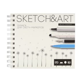 Sketchbook BrunoVisconti® для скетч-маркеров
180х155  мм, 80 л., 170 г/кв.м, белая гладкая
твердая обложка на гребне
"Sketch&Art"
Арт. 1-80-556/02
