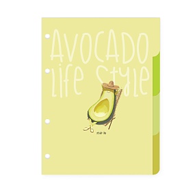 КОМПЛЕКТ РАЗДЕЛИТЕЛЕЙ ДЛЯ ТЕТРАДИ НА КОЛЬЦАХ  А5, 4 Л. "AVOCADO STYLE"
Арт. 7-50-473/14