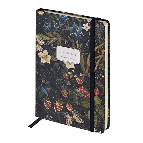 ЗАПИСНАЯ КНИЖКА "MEGAPOLIS JOURNAL" А5, 100 Л.  НА РЕЗИНКЕ, "FLORA.ЛЕСНЫЕ ЯГОДЫ",  линейка
Арт. 3-479/03