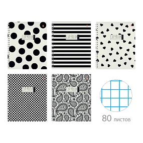 Тетрадь общая Альт®
А5 (165 х 200 мм)
"BLACK & WHITE" 80л., клетка
Арт. 7-80-1349
обложка в ассортименте