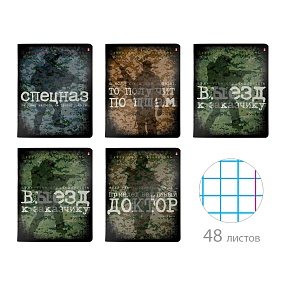 Тетрадь общая Альт®
А5 (165 х 203 мм)
"МИЛИТАРИ.NEW" 48 л., клетка
Арт. 7-48-1344
обложка в ассортименте