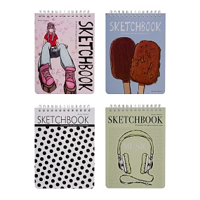 SKETCHBOOK BrunoVisconti®
185х250  мм, 80 л.
Белая 160 г, на гребне
Арт. 1-552/04
обложка в ассортименте