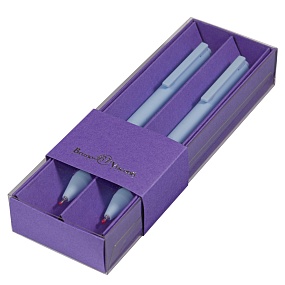 Набор BrunoVisconti®
из 2-х шариковых автоматических ручек
"POINTCLICK"0.38 мм, синий, в картонном сиреневом  футляре Zefir
Арт. 20-0377/0303