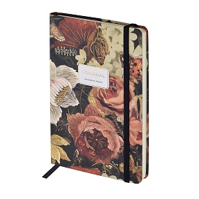 ЗАПИСНАЯ КНИЖКА "MEGAPOLIS JOURNAL" А5, 100 Л.  НА РЕЗИНКЕ, "FLORA.LUSH BOUQUET",  линейкa
Арт. 3-479/04