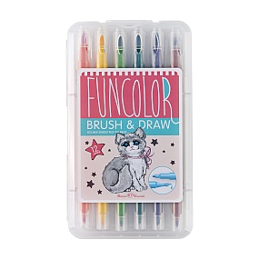 Фломастеры - кисточки BrunoVisconti
двусторонние, 12 цветов
пластиковый пенал
FunColor
Арт. 32-0047