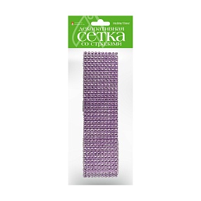 ДЕКОРАТИВНАЯ  ЛЕНТА  СЕТКА  СО СТРАЗАМИ,  ШИРИНА 6 СМ, ДЛИНА 1 М,  ВИД 5
Арт. 2-771/05