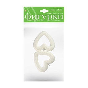 ПЕНОПЛАСТОВЫЕ ФИГУРКИ. СЕРДЦА С ГЛИТТЕРОМ.  80 ММ, 2 ШТ. 
Арт. 2-803/01