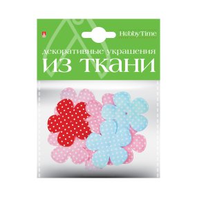 ДЕКОР ИЗ ТКАНИ, НАБОР №6  "ЦВЕТОЧКИ L" ( 6 ВИДОВ ) 
Арт. 2-159/02