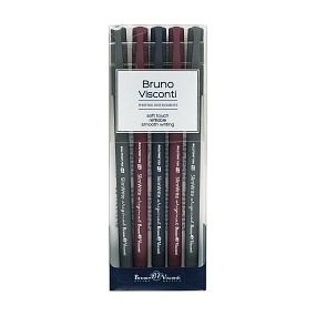 Набор из 5-ти ручек BrunoVisconti®
шариковые, 0.5 мм, синие
SlimWrite. ORIGINAL
Арт. 20-0006-5