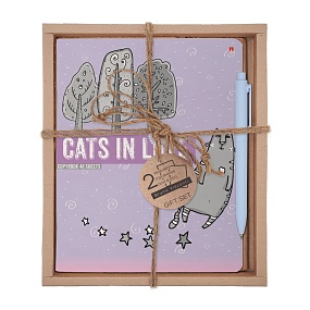 НАБОР ПОДАРОЧНЫЙ "CATS IN LOVE. В лесу" (ДВЕ ТЕТРАДИ И РУЧКА)
Арт. 7-48-1230-2/4