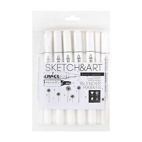Скетч-маркер BrunoVisconti® двусторонний
 линия письма 1 и 5 мм, черный
"Sketch&Art"
Арт. 22-0116