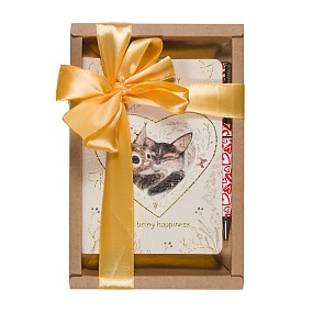 НАБОР ПОДАРОЧНЫЙ А6+ "Love me.Котики  приносят счастье" И МЕТАЛЛ. РУЧКА
Арт. 3-742/08-5
