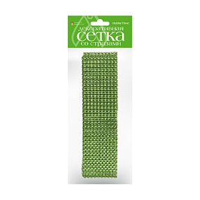 ДЕКОРАТИВНАЯ  ЛЕНТА  СЕТКА  СО СТРАЗАМИ,  ШИРИНА 6 СМ, ДЛИНА 1 М,  ВИД 6
Арт. 2-771/06