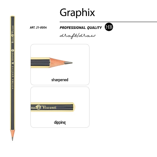 Карандаш BrunoVisconti®
чернографитовый, НВ
Graphix
Арт. 21-0004: фото #2