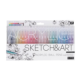 Набор BrunoVisconti®
из 24-х акриловая ручек
"Sketch&Art"1 мм 
Арт. 20-0500/04
