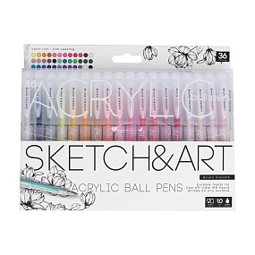 Набор BrunoVisconti®
из 36-ти акриловая ручек
"Sketch&Art"1 мм 
Арт. 20-0501/04