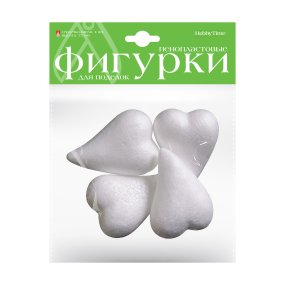 ПЕНОПЛАСТОВЫЕ ФИГУРКИ. СЕРДЕЧКИ-КАПЛИ, 75 ММ, 4 ШТ. 
Арт. 2-204/14
