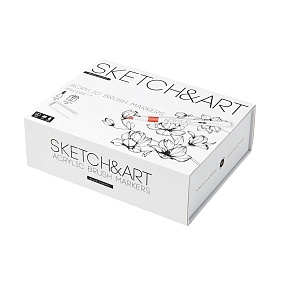 НАБОР МАРКЕРОВ-КИСТЕЙ  АКРИЛОВЫХ "SKETCH&ART" 48 ЦВ. В ПОДАРОЧНОЙ КОРОБКЕ
Арт. 22-0205