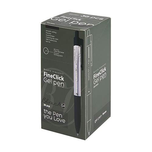 Ручка гелевая BrunoVisconti®
"FINECLICK" 
0.38 мм, черная
Арт. 20-0391/02: фото #1