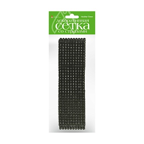 ДЕКОРАТИВНАЯ  ЛЕНТА  СЕТКА СО СТРАЗАМИ,  ШИРИНА 6 СМ, ДЛИНА 1 М,  ВИД 3
Арт. 2-771/03