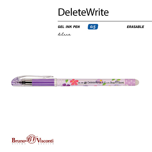 Ручкa BrunoVisconti
гелевая пиши-стирай, 0.5 мм, синяя
DeleteWrite «ЦВЕТОЧКИ»
Арт. 20-0262/03: фото #1