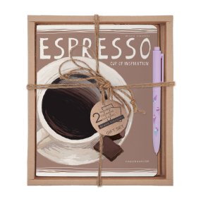 НАБОР ПОДАРОЧНЫЙ "СЧАСТЬЕ В КОФЕ. Espresso" (ДВЕ ТЕТРАДИ И РУЧКА)
Арт. 7-48-1226-2/2
