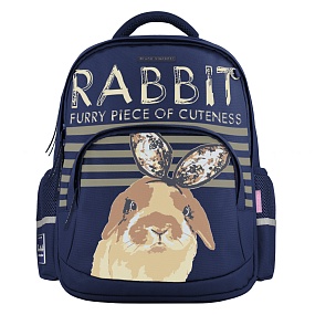 Рюкзак BrunoVisconti®
классический 
синий с эргономичной спинкой
«BE BUNNY.GIRL»
Арт. 12-002-196/02