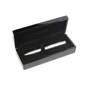 Ручка шариковая автоматическая BrunoVisconti®
Tokyo цвет корпуса серебряный
1 мм, синяя, в деревянном черном  футляре
Арт. 20-0390-11