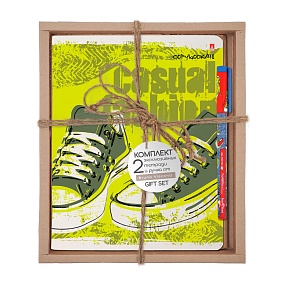 НАБОР ПОДАРОЧНЫЙ "Кеды. Casual. Yellow" (ДВЕ ТЕТРАДИ И РУЧКА)
Арт. 7-48-374-2/3