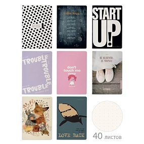 Тетрадь общая BrunoVisconti®
А5 (147 х 210 мм) 40 л., в точку
Арт. 7-40-003/01
обложка в ассортименте