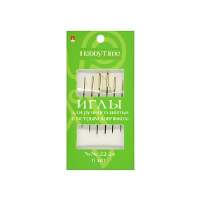 ИГЛЫ ШВЕЙНЫЕ РУЧНЫЕ. ДЛЯ ВЫШИВАНИЯ И ШИТЬЯ. С ЗОЛОТЫМ УШКОМ. РАЗМЕР 22-24. 6 ШТ.
Арт. 2-691/02