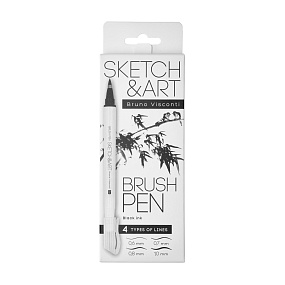 Набор BrunoVisconti®
из 4-х ручек0,6мм, 0,7мм, 0,8мм, 1,0мм, черных
Sketch&Art
Арт. 36-0030