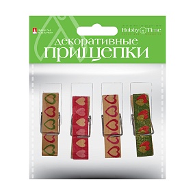 ДЕКОРАТИВНЫЕ ПРИЩЕПКИ. НАБОР №1 "СЕРДЕЧКИ"
Арт. 2-360/01